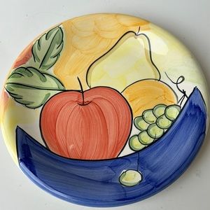 New BELLA Ceramic Fruit Hand Painted Dinner Plate 10.75 inches